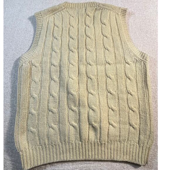 Brent’s Men’s Large Cream 100% Shetland Wool Vest Vintage 80s Preppy Layering - Picture 2 of 5